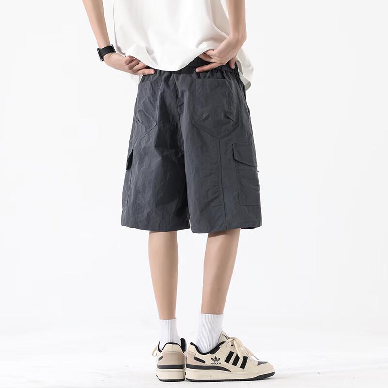 Men's Summer Elastic Waist Loose Cargo Shorts