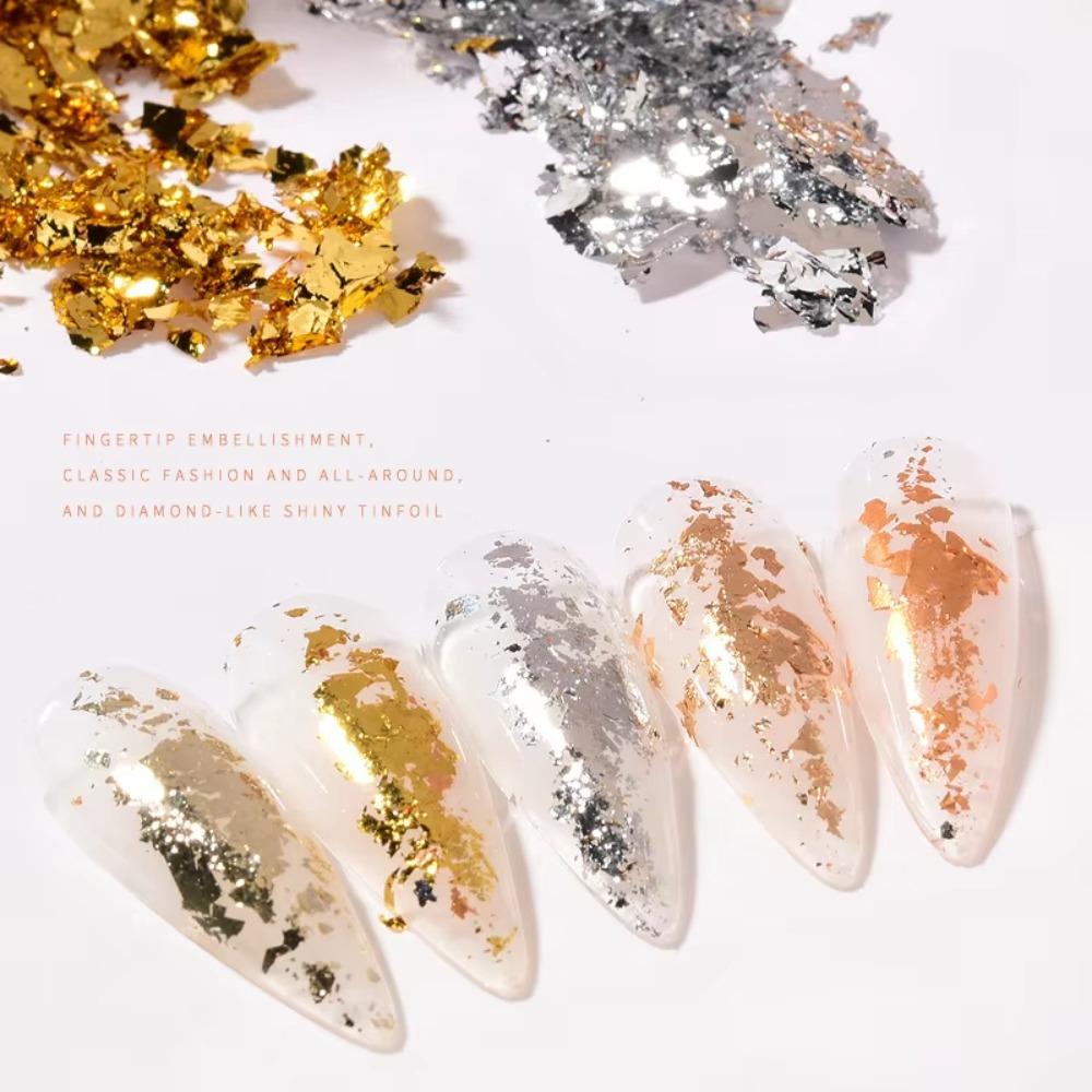 DIY Metallic Foil Flakes Irregular Manicure Decoration Tools Gifts Nail Art Gold Leaf