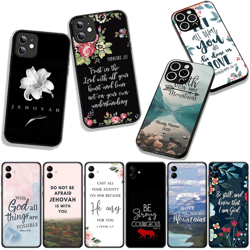 Bible Verse Flower Faith Christian Philippians Case for Samsung Galaxy S25 S24 S22 S23 FE Ultra Plus A56 A05 A06 A15 A16 A55 S7