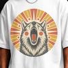 Howling Wolf 70s Shirt, 70S Linocut Graphic Tee, Comfort Colors Cotton