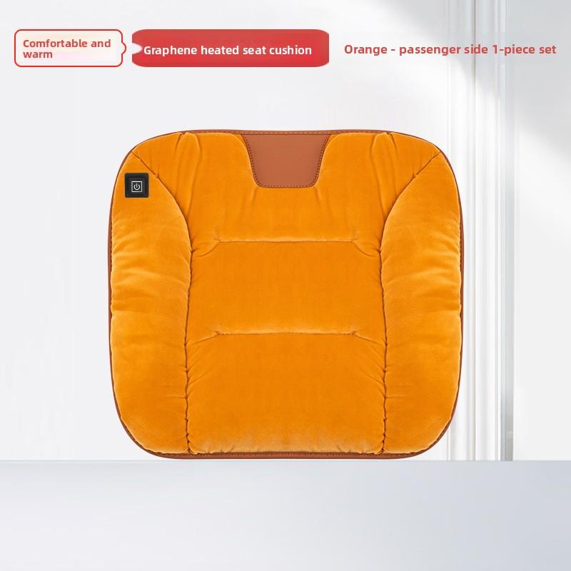 Graphene Car Heating Seat Cushion Winter Plush Car Seat Cushion Office Warm Seat Electric Heating Car Decoration
