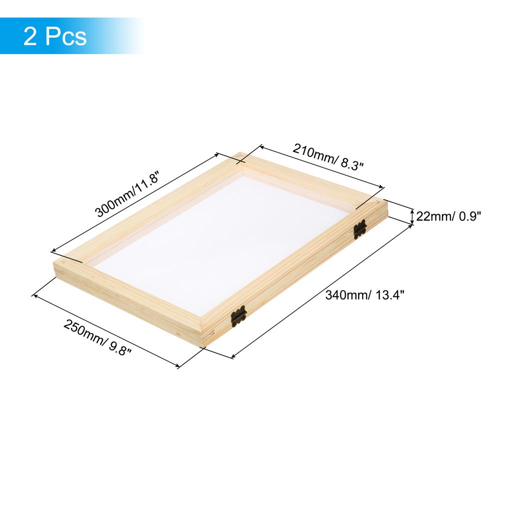 Wooden Paper Making Screen 2 In 1 Paper Making Mould Deckle Papermaking Supplies Frame for Paper Making DIY Crafts Wood Color