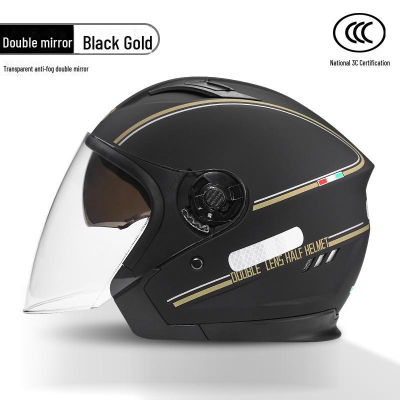 BYB A-Class 3C Certified Universal Helmet with Anti-Fog Dual Lens for Motorcycle/Electric Vehicle (Four Seasons).