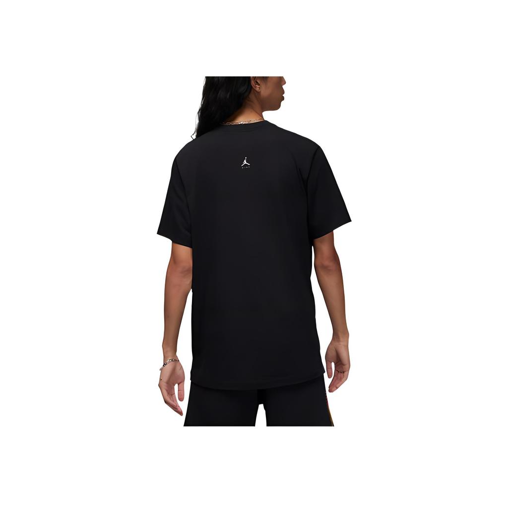 Jordan Logo Print Round Neck Short Sleeve T-Shirt Men Tops Black DQ7367-010