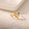 Light Luxury Zircon Ring Wind Retro Premium Sense Geometric K Gold Love Titanium Steel Butterfly Ring