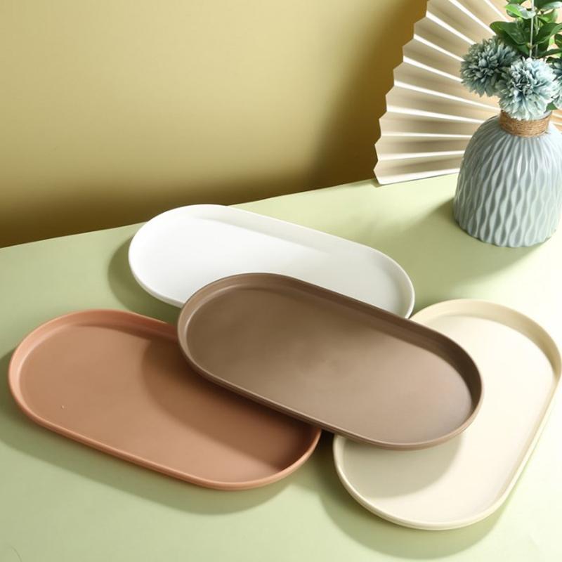 1/4 ks Japonské plastové kávové podnosy oválné podnosy na jídlo a šálky dezertní talíř na cukroví podnos na čaj Gongfu kuchyňské potřeby