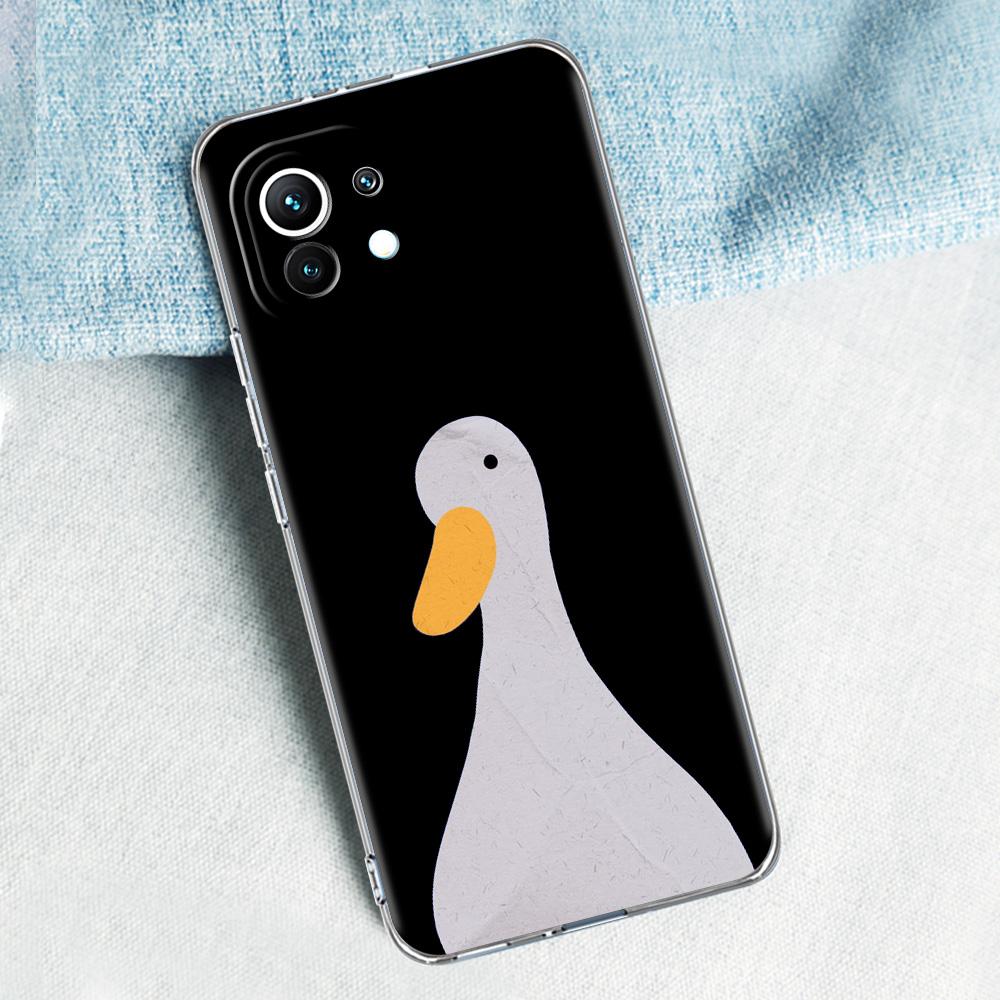 Cartoon Doubt Duck For Poco X5 X3 NFC F5 F4 F3 M3 Clear Case For Xiaomi 12T 12 13 Lite 11 Ultra Mi 10T 5G 11X Pro 11T Soft Cover