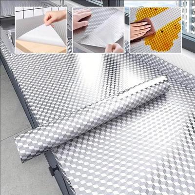 60cm Aluminum Foil Oil-proof Tile Tin Foil Fireproof Sticker Oil-proof
