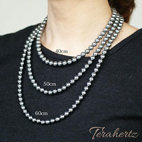 [OVER-9] Terahertz Necklace, Power Stone, 8mm, Tested by a Public Institution Women's Round Bead, Guaranteed Authentic, Raw Stone, Natural Stone,