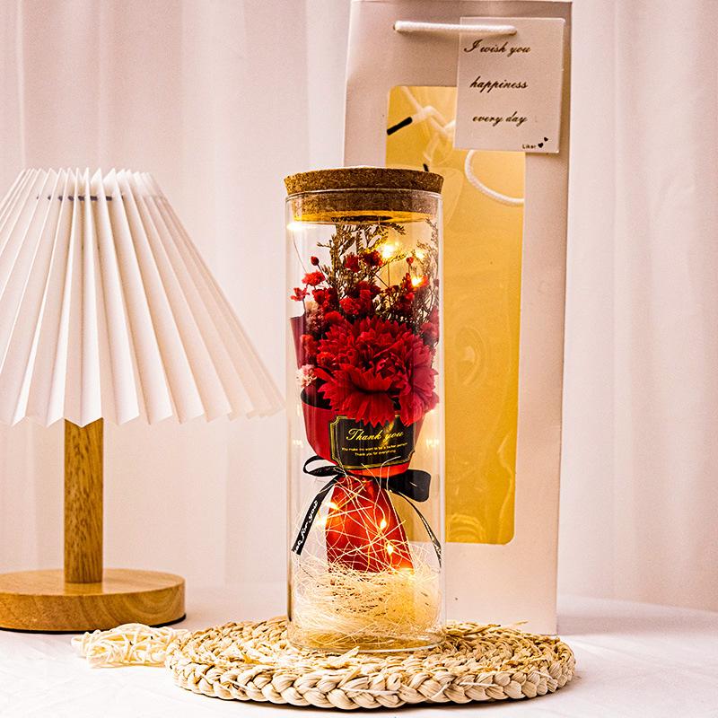 1PC Fashion Eternal Flower Birthday Gift LED Valentine's Day Home Decor Artificial Flower