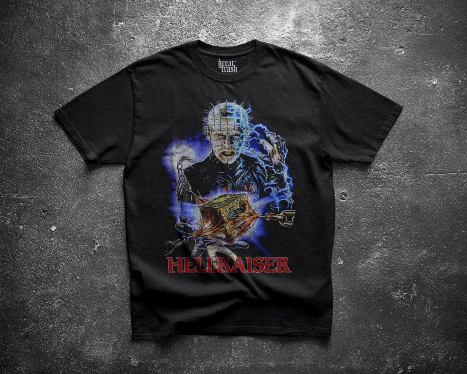 Hellraiser Shirt, Pinhead Horror Movie Tee, Vintage 80s Clive Barker Graphic T-Shirt, Cenobite Cult Classic Fan Gift, bootleg horror tee 4XL