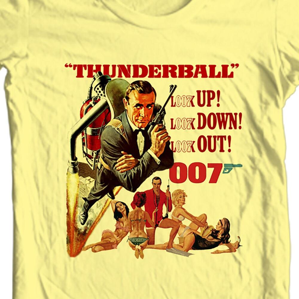 

James Bond T-Shirt 007 Thunderball Sean Connery Vintage Movie 1970S Cotton Tee