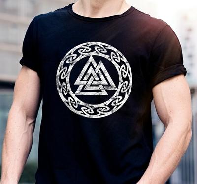 Viking T Shirts Valknut T-Shirt Norse Odin Viking Thor Ragnarok Loki Viking Tee