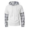 Spring and Autumn New Plaid Casual Solid Color Hooded Long-sleeved Sweatshirt for Men