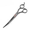 7.0" Black Grooming Scissors Set: 4-Piece Straight Shears with Comb