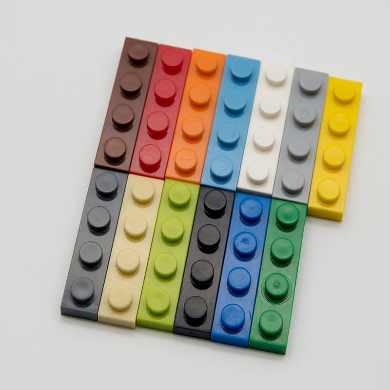 Classic Blue Plates Bulk, Blue Plate 1x4, Building Plates Flat 100 Piece, Compatible with Lego Parts and Pieces: 1x4 Blue Plates(Color: Blue)