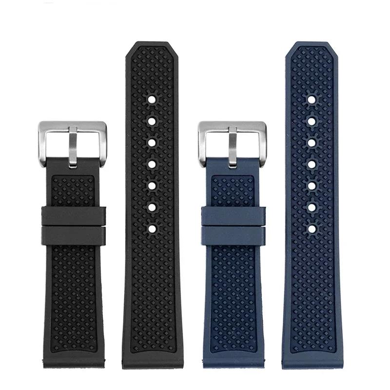 For Cartier Calibre London Tank Strap W7100056/WSCA0006W7100037/W7100041/7100015 Man Fluoro Rubber Silicone Watchband 23mm 24mm