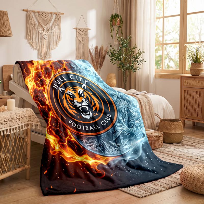 Hull City Football Print Flannel Blanket Soft Warm Sofa Bed Throw Blanket For Home Office Bedroom