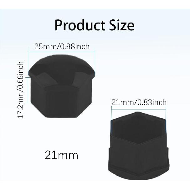 ASUBHA 20PCS Lug Nut Covers, Wheel Nut Caps, 21mm Wheel Hub Screw Covers with Removal Tool, Automotive Exterior Accessories Hexagonal Plastic Tire