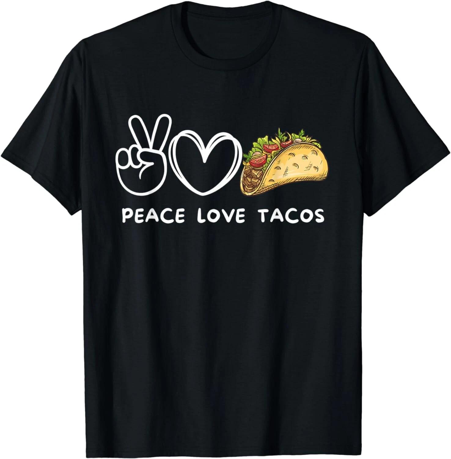 Peace, Love Tacos Retro Tacos Lover Food Lover Gift Unisex T-Shirt S