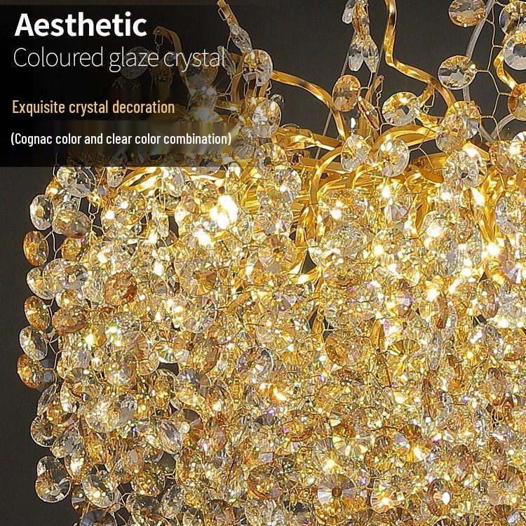 Villa Crystal Branch Chandelier: Elegant American French Luxury for Grand Living Rooms and Halls