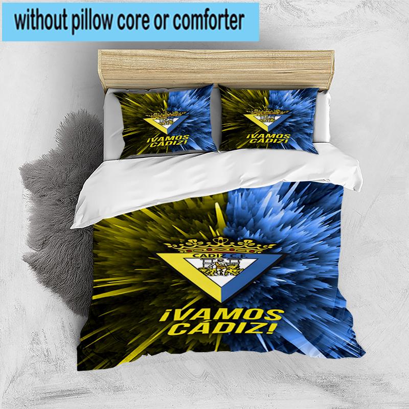3-teiliges Bettwäsche-Set mit Cadiz-Wappen, inklusive 1 Bettbezug und 2 Kissenbezügen. Perfekt für Schlafzimmer, Wohnheim, Fan-Weihnachtsgeschenk