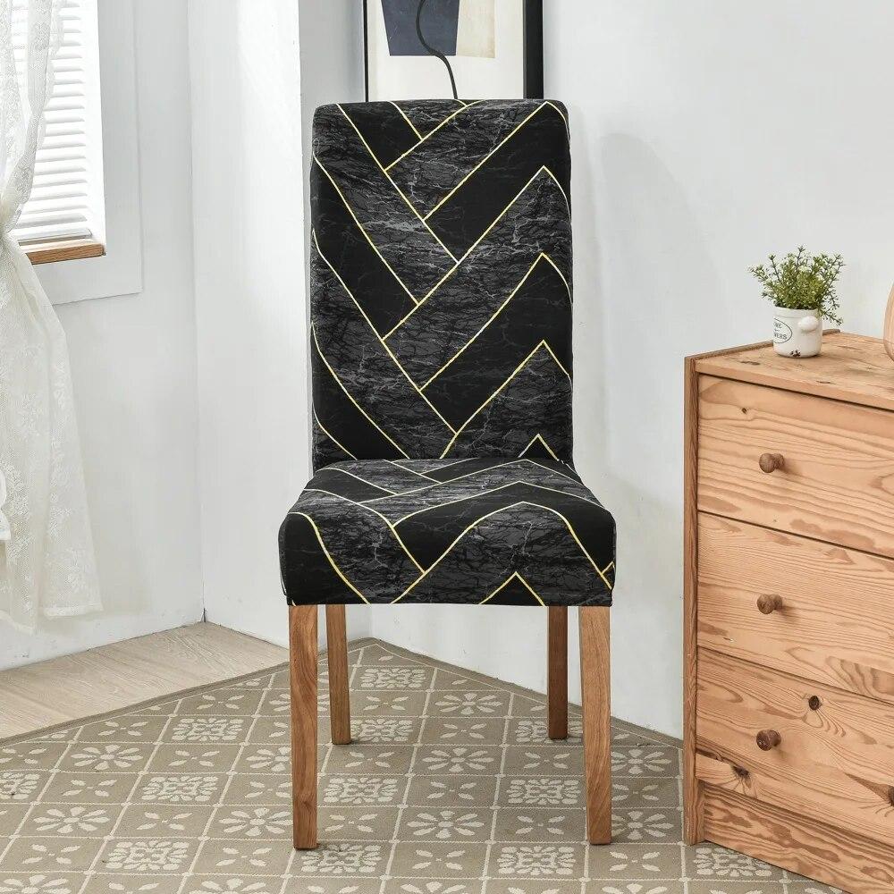 Spandex Wedding Chair Cover Lattice Floral Printed Seat Protector Slipcover for Hotel Banquet Housse De Chaise Dining Room Chair