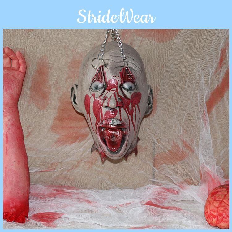 House Haunted Latex Decapitated Skull Prop For Halloween Horror Decorations