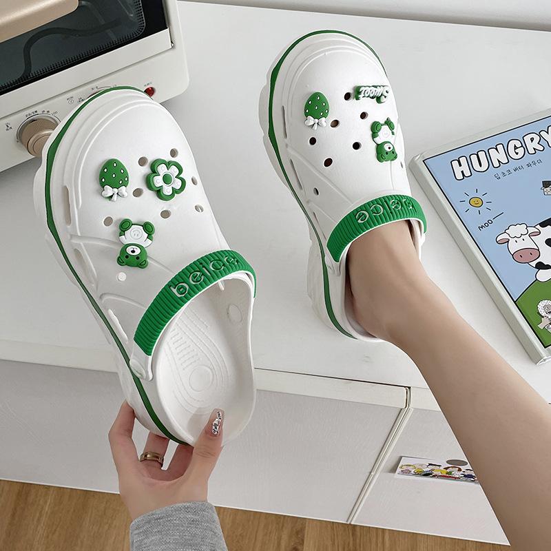 

Muffin platform sandals summer Korean version slippers outside wear non-slip beach bag head half drag tide 35/36