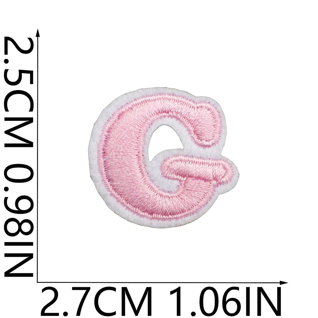 Mini Pegatina de Tela Bordada con Alfabeto Inglés Tamaño Pequeño DIY para Bolso Cambiante Parche Decorativo Pegatina Etiqueta Bordada por Computadora Número