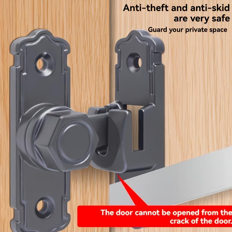 90 Degree Flip Lock, Home Thickened Aluminum Alloy Flip Latch - Sliding Barn Door Safety Lock, Main Door Bolt, No Power Required