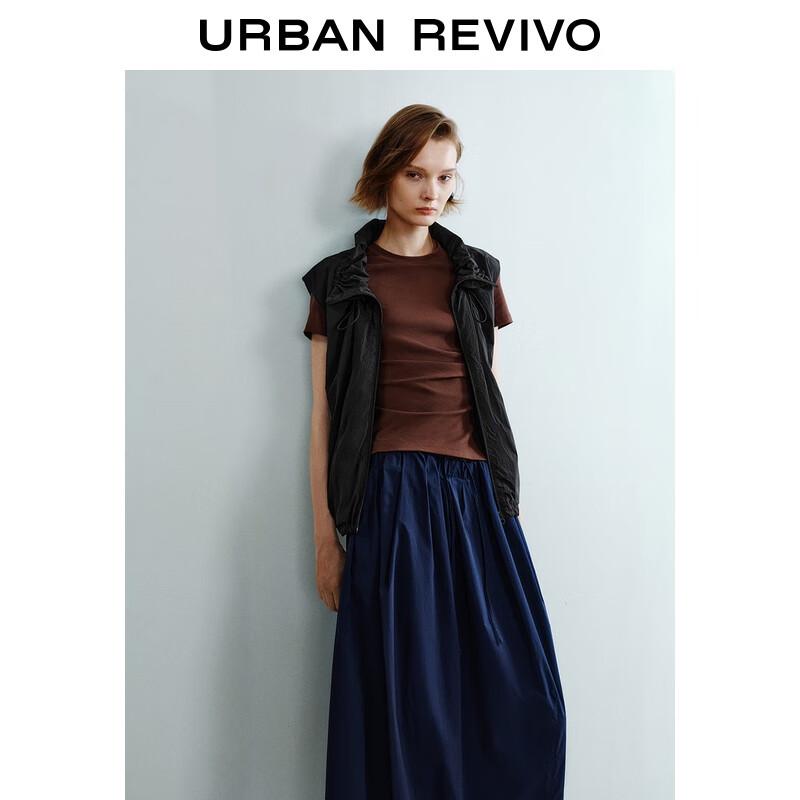 UR 2025 Summer Drawstring Zip-up Sleeveless Vest