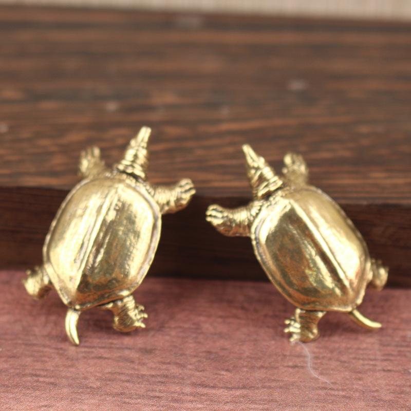 Retro Messing Schildkröte Ornament Statue Metall Tier Skulptur Home Büro Dekoration Ornament Tee Haustier Handwerk