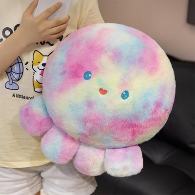 Niedliches Regenbogen-Oktopus-Plüschtier Kindergeschenk Weichfellpuppe Bunte Puppe