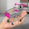Mini Chariot de Courses Jouet en Métal Réaliste Supermarché Jeu de Rôle Pour Enfants Poussette Miniature Pour Filles Jouets de Simulation