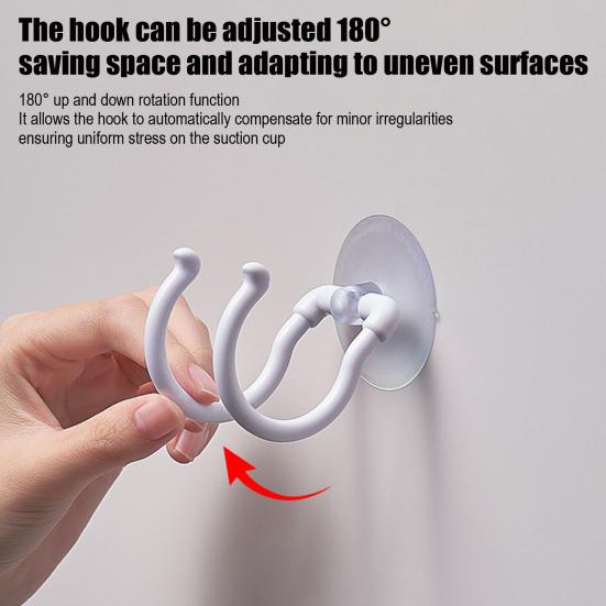 Přísavkový háček 2-háčkový věšák na ručníky Bezděrový nástěnný háček Koupelnový kuchyňský háček na oblečení Ručníky Župany Lufu