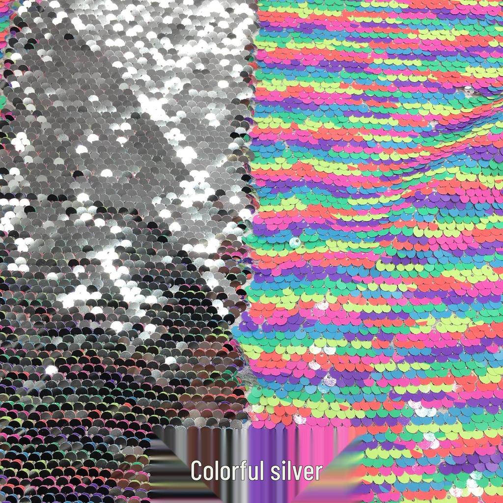 50-Color Double-Sided 5mm Sequin Fabric for Clothing, Luggage, and Wall Decoration