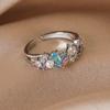 Light luxury niche European and American zircon love ring, female ins design open index finger ring