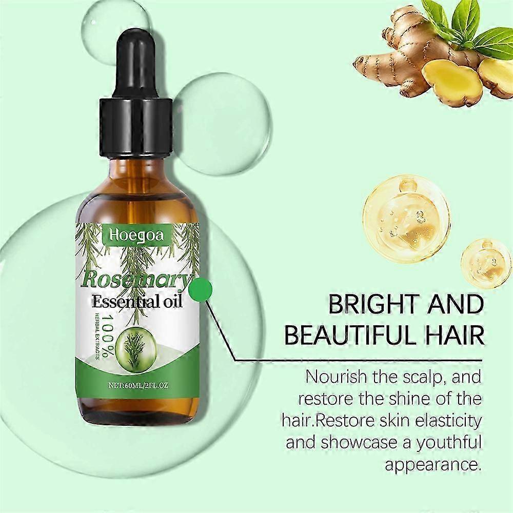 1-3X Rosemary Hair Growth Oil Anti-frizz Dandruff Treatment Scalp Damaged Nourishing Anti Hair Loss Serum Pure Rosemary Essential Oil fiuling