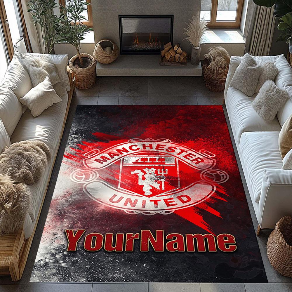 Manchester Personalized Name Area Rug Perfect for Outdoor Living Rooms Dormitory Entryway Anti-slip Rug Anime Office Decor