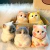 Söt Squishy Floccad Katt Stresslindrande Squishy Leksak Mjuk Plysch För Barn Vuxna Avkoppling Hemmakontor Dekoration Gåva