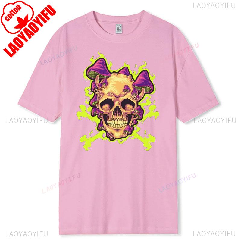 Skull Graphic Tshirt Unisex Cotton Short Sleeve Casual Round Neck Breathable New Arrival Retro Halloween Apparel Softstyle Tee