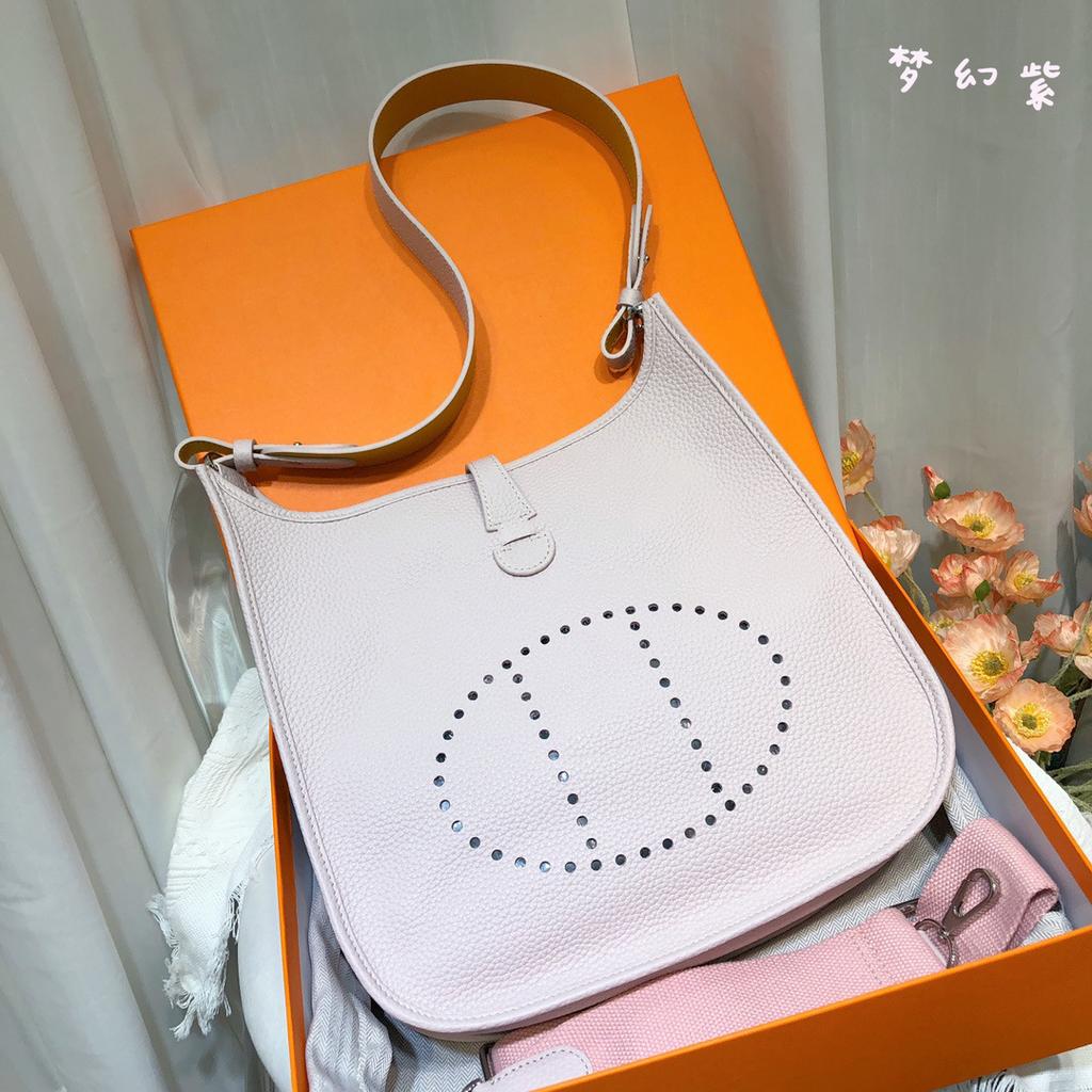 Spot Wholesale Top Layer Cowhide Evelyn Bag Genuine Leather Mini Bucket Bag TC Leather Mini Shoulder Crossbody Bag Tide
