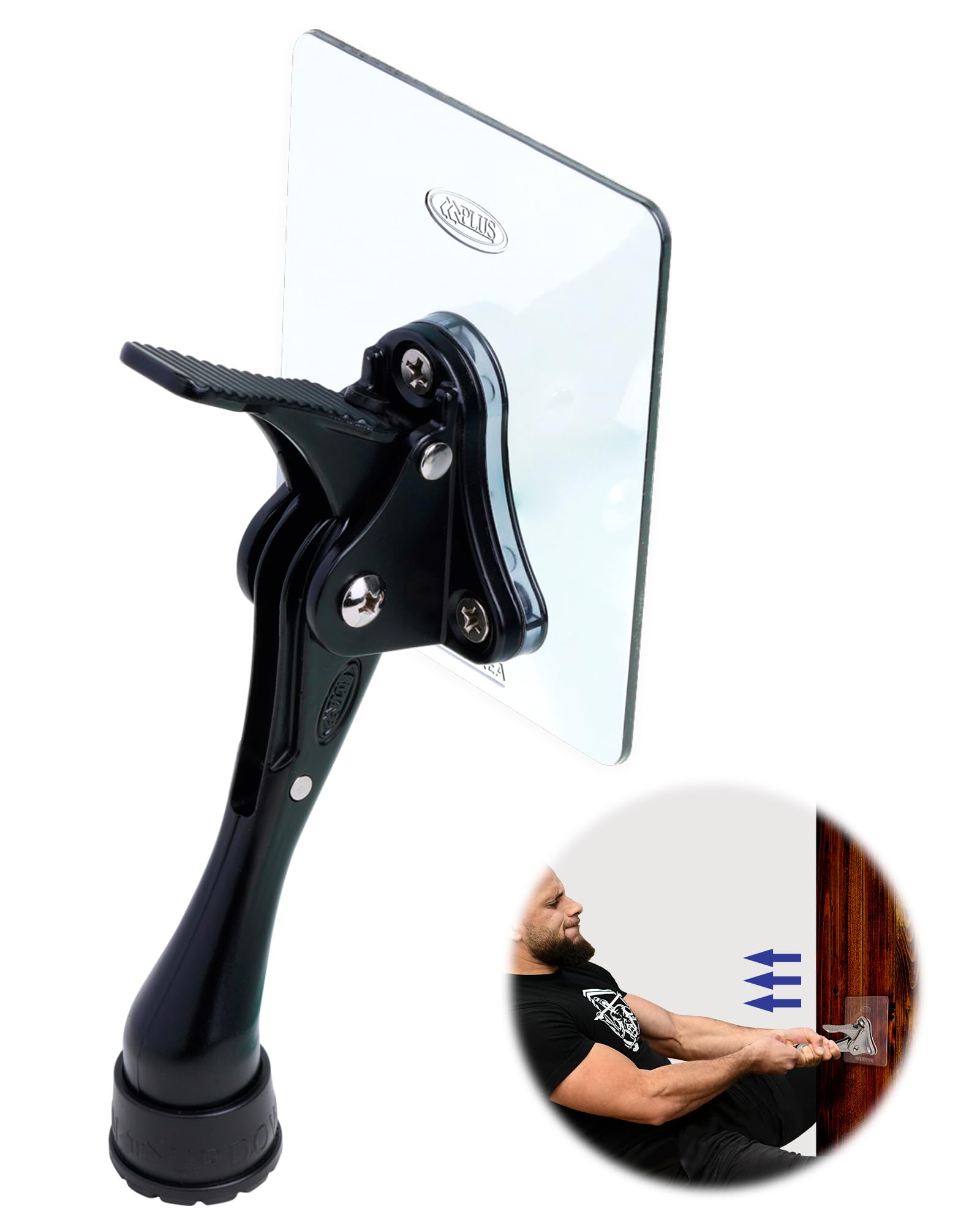 

HA SHI Door Door Stopper 4 Kickdown Operation 1 No-drill Stick-on Stopper, One-touch inch, One-touch (Black Set)