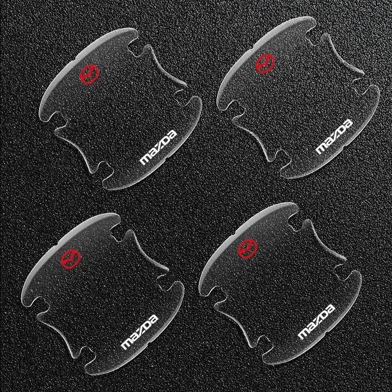 4PC Transparent Car Door Handle Sticker Decoration Protector Film For Mazda 2 3 6 8 Atenza CX-30 50 60 MX-5 CX-3 5 7 Accessories