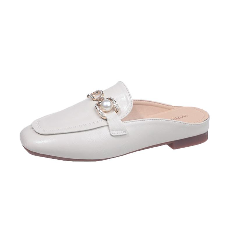 Baotou half slippers women wear lazy one pedal thick heel summer new with skirt cool slippers