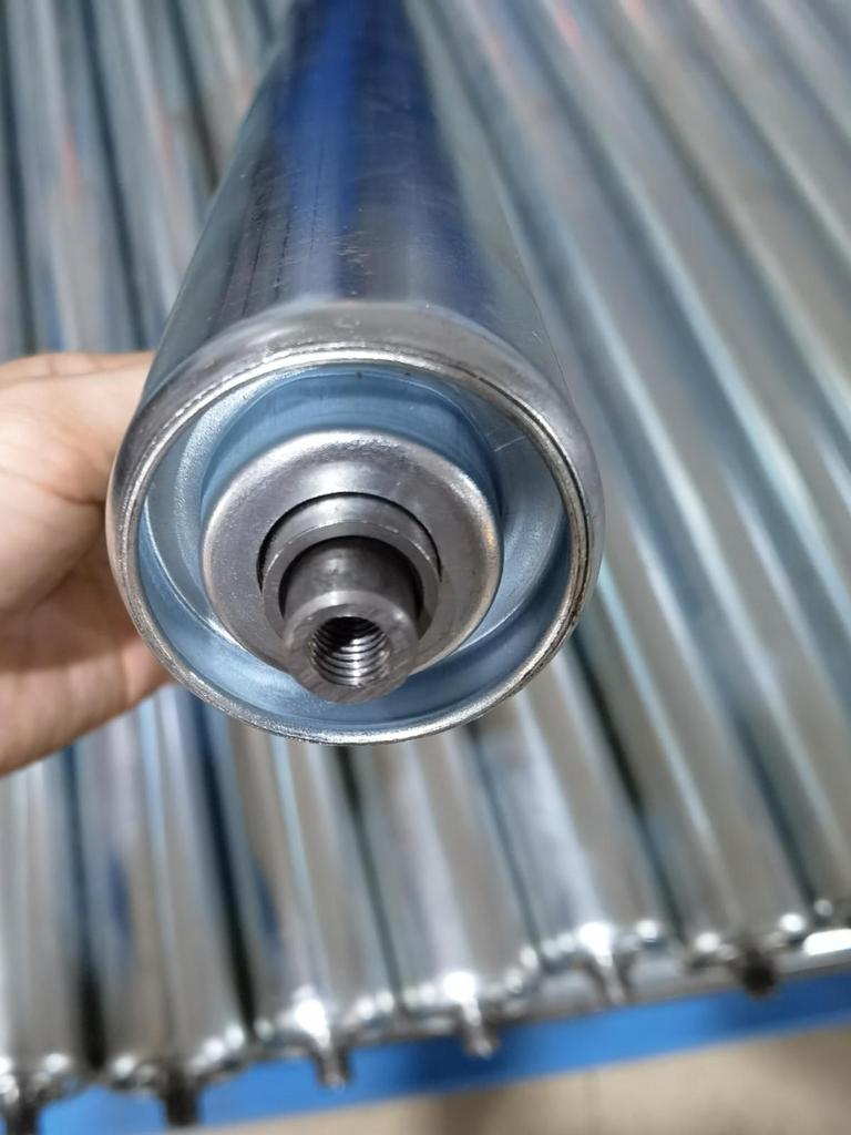 Internal Thread Non-Powered Roller Conveyor Belt with Rubber and Galvanized Stainless Steel Support Shaft