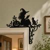 Black Halloween Witch Pumpkin Door Corner Witch Shaped Halloween Home Decor  Outdoor Yard