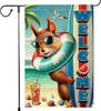 Welcome Garden ag 12.5X18 Inch Double Side Burlap beach Surfboards Squirrel Summer Garden ags Home Outdoor Yard Lawn Coa EEL