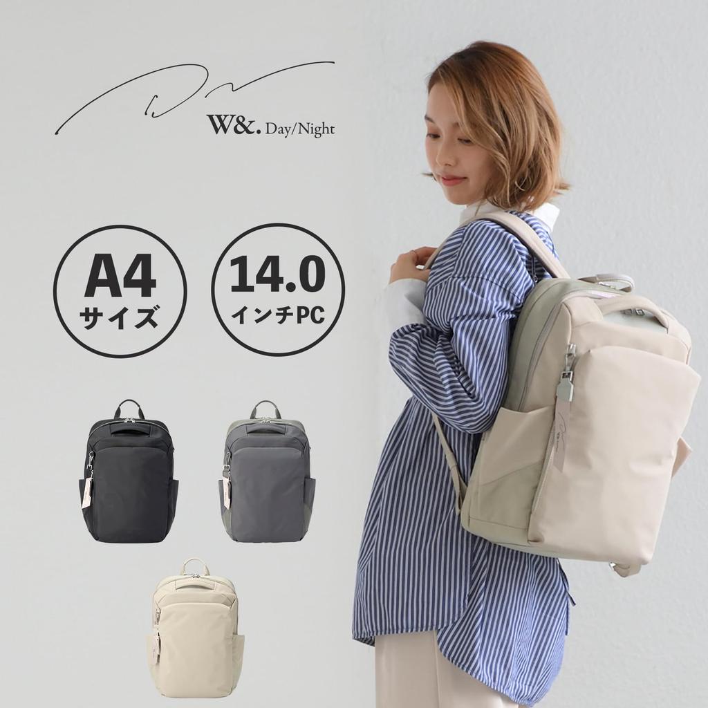 Lightweight nylon backpack for commuting, fits a 14.0-inch laptop and A4 size documents